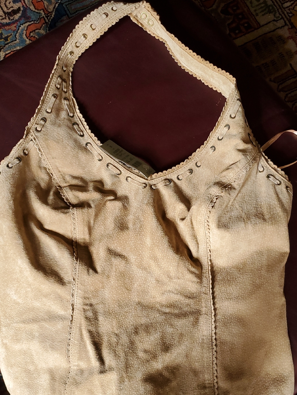 Caché Latte Suede Top - Neutral Suede Finish